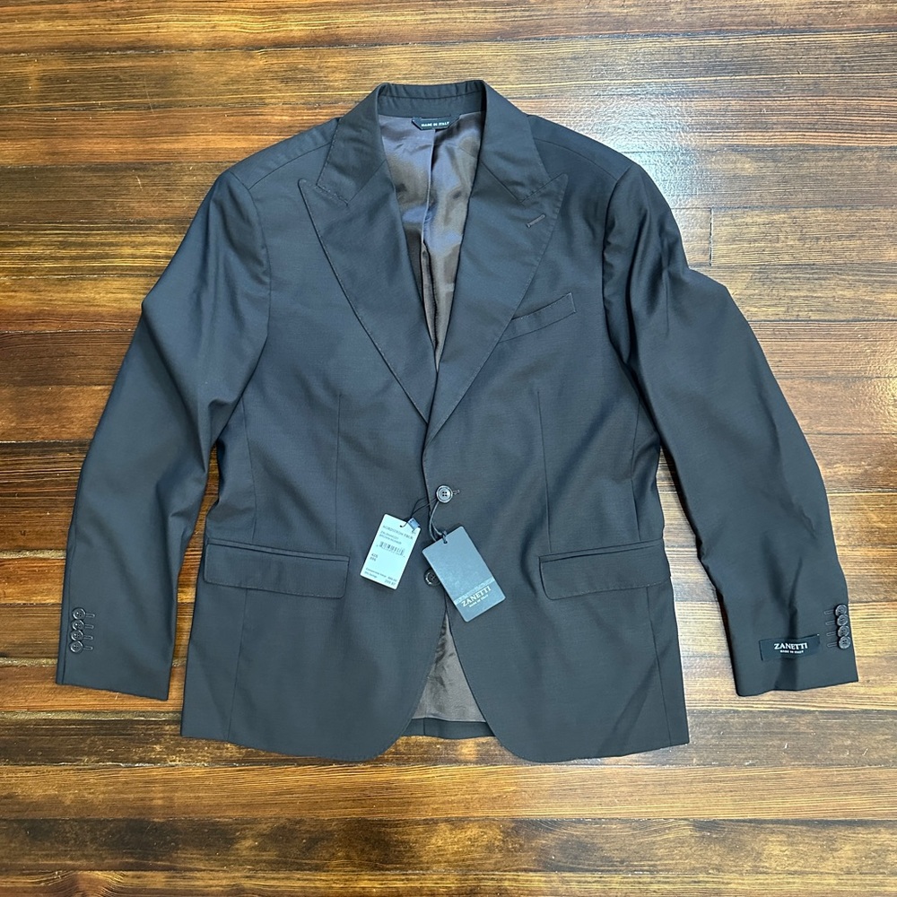 NWT Zanetti Brown 100% Wool made in Italy Napoli suit - Picture 2 of 14